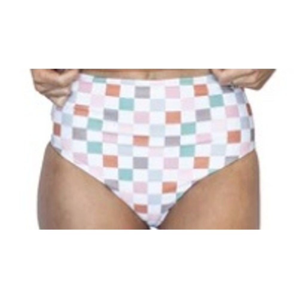 JANELA BAY High Cut Seamless Swim Bottoms Womens Large Multi Checkered - Picture 4 of 11